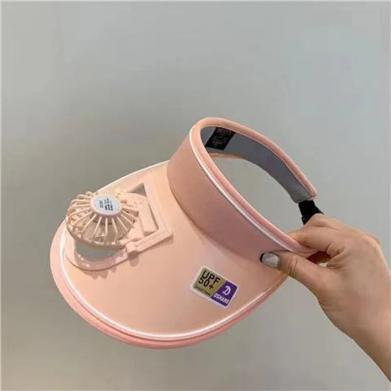 Breathable Cooling Fan Hat Sunscreen Fan Sun Visor Hat Fishing Hat Cooling Peaked Cap Hat Usb Charging Hat Fan for Sport Outdoor